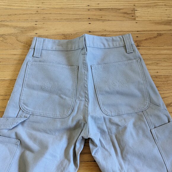 SAINTWOODS Grey Cotton Canvas Double Knee Work Utility Pants Unisex 28” Inch New - Picture 1 of 10